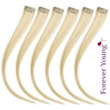 Forever Young UK 6 Piece 18" Clip in Human Hair Extension Highlight Set Light Blonde 60#