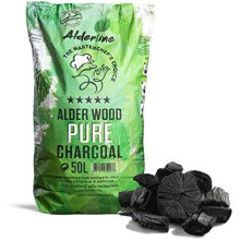Alderline Natural Restaurant Grade Lumpwood BBQ Charcoal for Barbecues, 50L