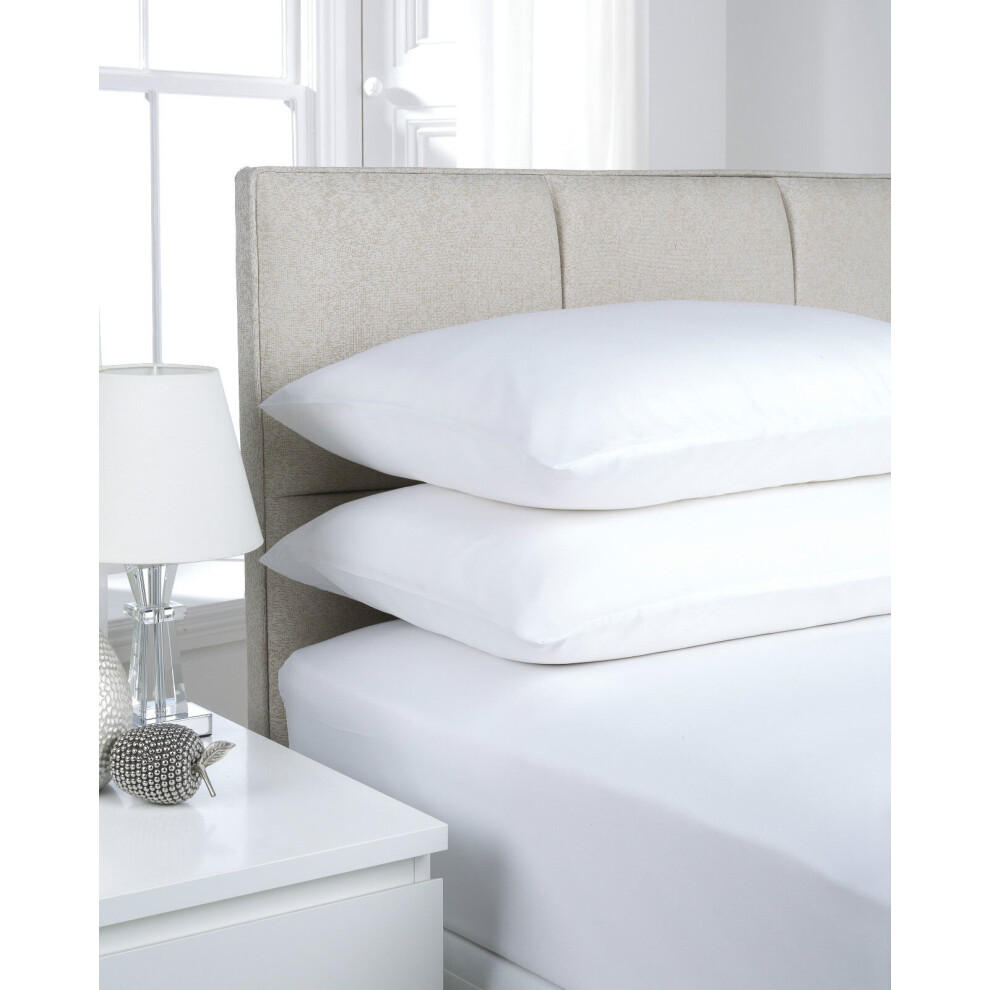 (Pillow Pair Cases) Full Fitted Sheet Bed Sheets 100% Poly Cotton Single Double King Super King Size