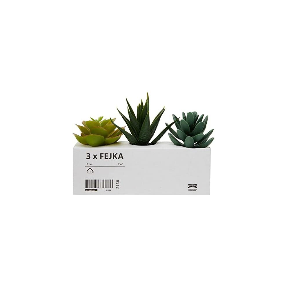 IKEA 203.953.31 FEJKA Mini Artificial Succulent Desk Plants in Pots 6 Centimetres (3 Pack)