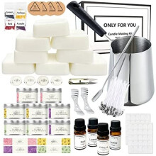 All-in-One DIY Candle Making Kit for Beginners - Includes 8 Candle Tins, Soy Wax, Wicks, Fragrances & Dyes, Step-by-Step Guide