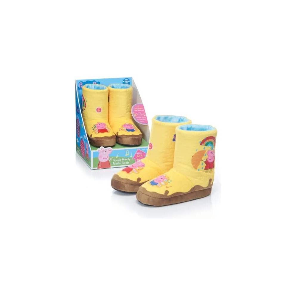 WOW! STUFF Peppa Pig Toys Muddy Puddle Boots with Sounds | Interactive Wearable Yellow Toy Wellies with Sound and Music activated as you Walk or Run |