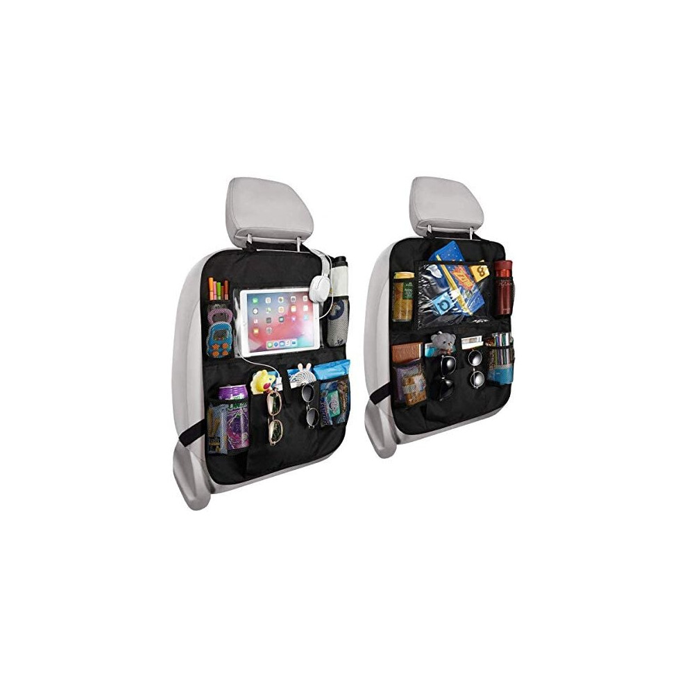 Car Backseat Organizer - Rightwell 2Pcs Car Organisers, Car Tablet Holder With 5 Storage Pockets, Seat Back Protectors With 10"Ipad Holder - Storage 791519787796