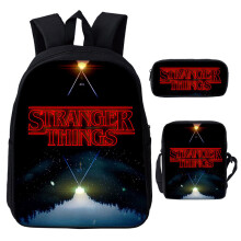 (13) Stranger Things 3pcs Schoolbag Lunch Bag Pencil Case Kids Set