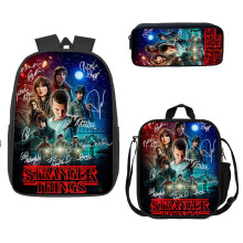 (1) Stranger Things School Bag Lunch Bag Pencil Case Kids 3 Piece Set