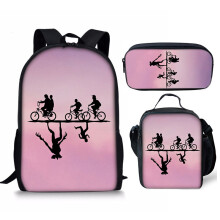 (18) Stranger Things 3pcs Schoolbag Lunch Bag Pencil Case Kids Set