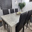 Grey Dining Table and 6 Chairs Stone Grey Effect Kitchen Dining Set 2