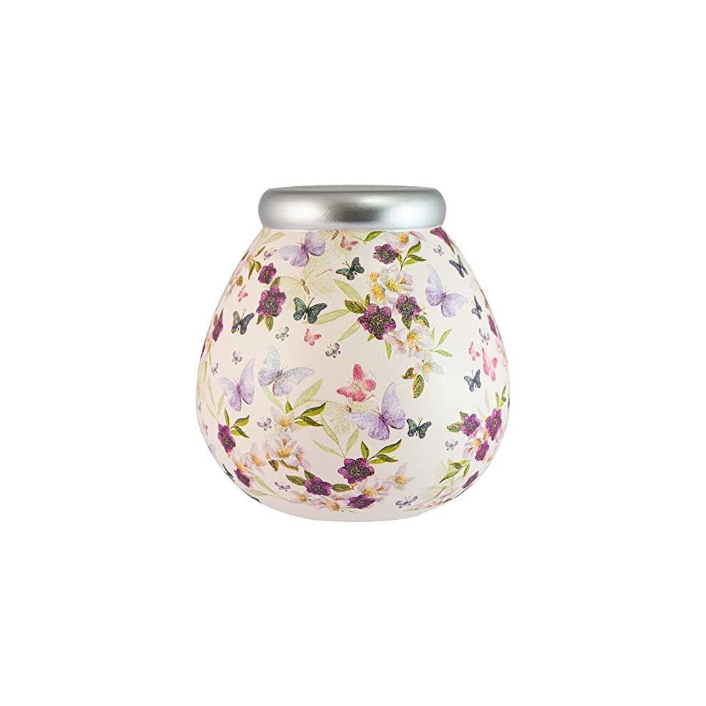 Pot Of Dreams Box | Butterfly Florals Money Pot | Break To Open Piggy Bank | Amusing Saving Jar Or Keepsake For Home Décor For Women & Men | Ceramic