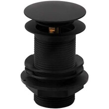 Black Basin Push Button Waste Click Clack Unslotted Basin Sink Pop Up Waste