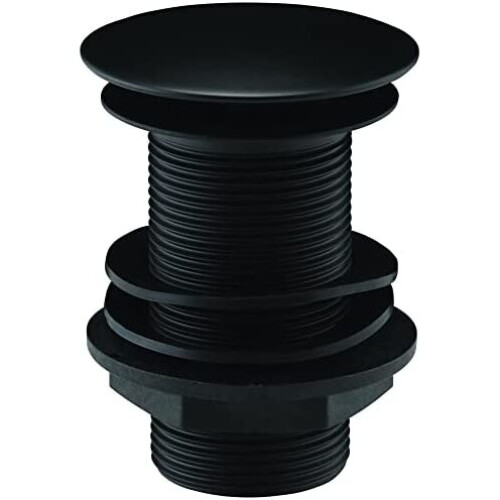 Black Basin Push Button Waste Click Clack Unslotted Basin Sink Pop Up Waste 1