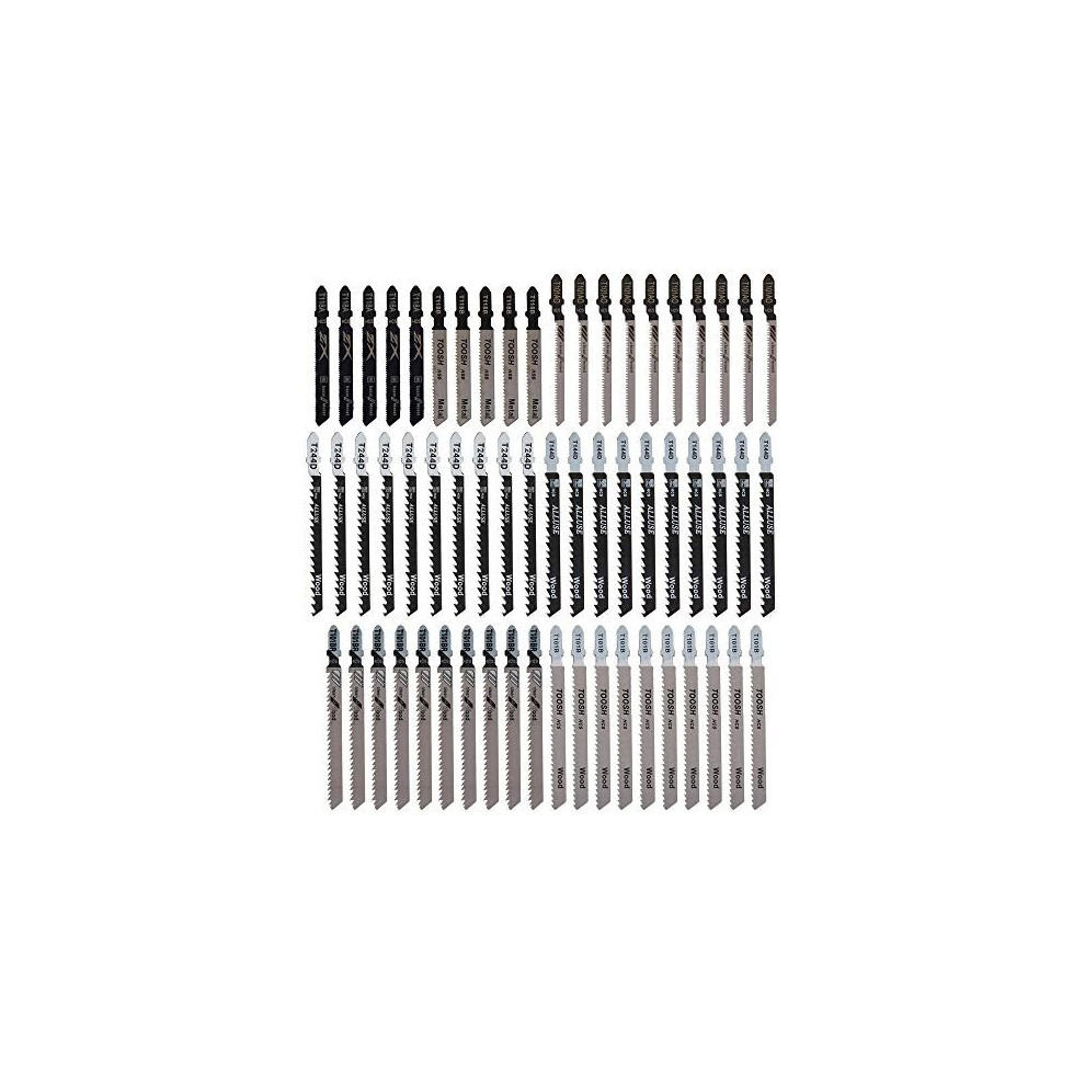 60 pcs Jigsaw Blades Set for Festool, Bosch, Dewalt, Hitachi, Milwaukee,Makita, Straight and Fast Cuts for Wood Plastic and Metal Cutting