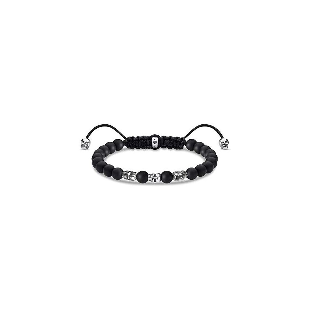 Thomas Sabo Unisex Sterling silver Obsidian bracelet - A1945-811-11-L22v