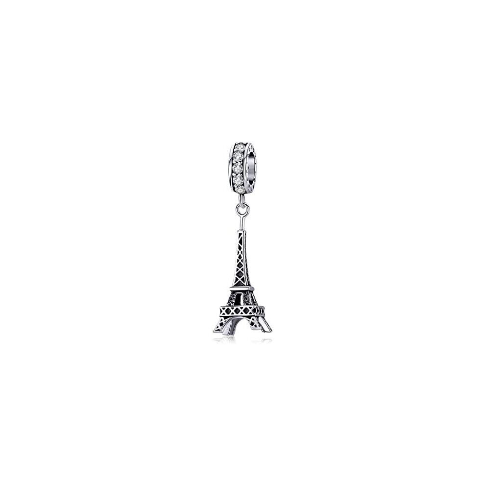 Travel Paris Eiffel Tower Charm Pendant 925 Sterling Silver Dangle Bead fits European Style Bracelet DIY Jewelry