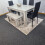 Grey Dining Table With 4 Black Metal Chairs & 1 Bench Dining Room Set 3