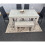 Grey Dining Table With 4 Black Metal Chairs & 1 Bench Dining Room Set 7