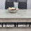 Grey Dining Table With 4 Black Metal Chairs & 1 Bench Dining Room Set 9