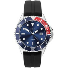Sekonda Mens Black Rubber Strap Blue Dial Sports Watch 1623