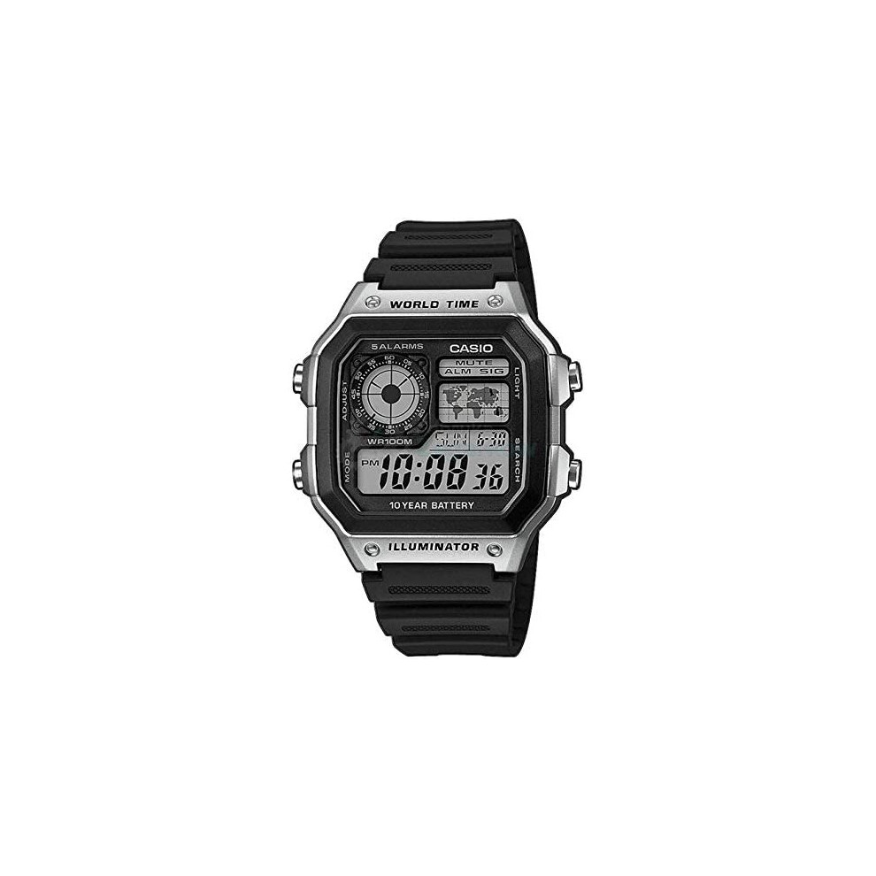 Casio Men's Digital Quartz Watch with Plastic Strap AE-1200WH-1CVEF