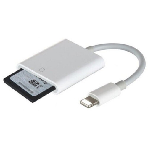 8 Pin To Camera Sd Card Reader Adapter Cable For Iphone / X Ipad White 1