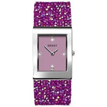Seksy Women's Swarovski Crystal Bracelet Watch Made with Swarovski Crystals on Strap, Water Resistant, Adjustable