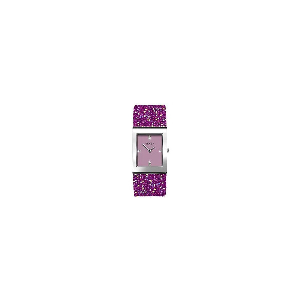 Sekonda Seksy Women's Swarovski Crystal Bracelet Watch Made With Swarovski Crystals On Strap, Water Resistant, Adjustable Brown