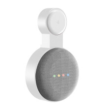 (White) Outlet Wall Mount Holder For Google Nest Mini Charger Bracket Cord Management