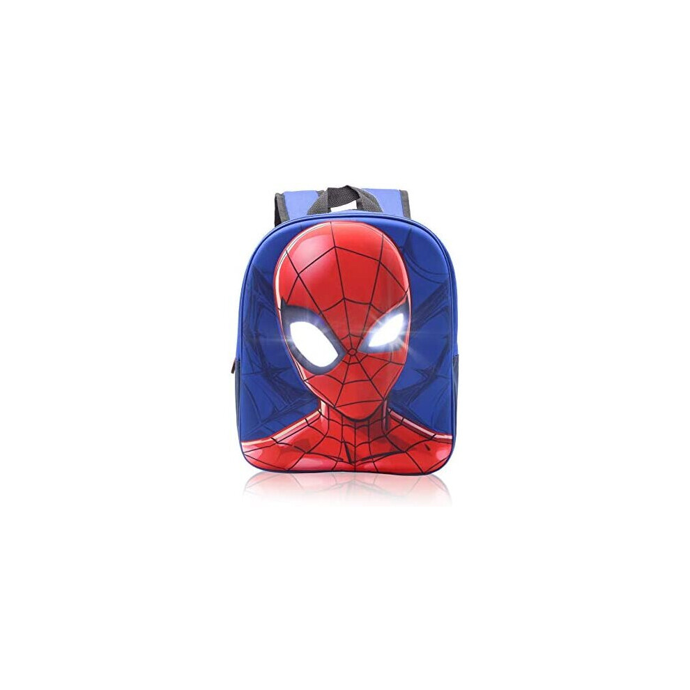Marvel Spiderman Kids Backpack with Light Up Eyes, Superhero School Bag for Boys and Toddlers