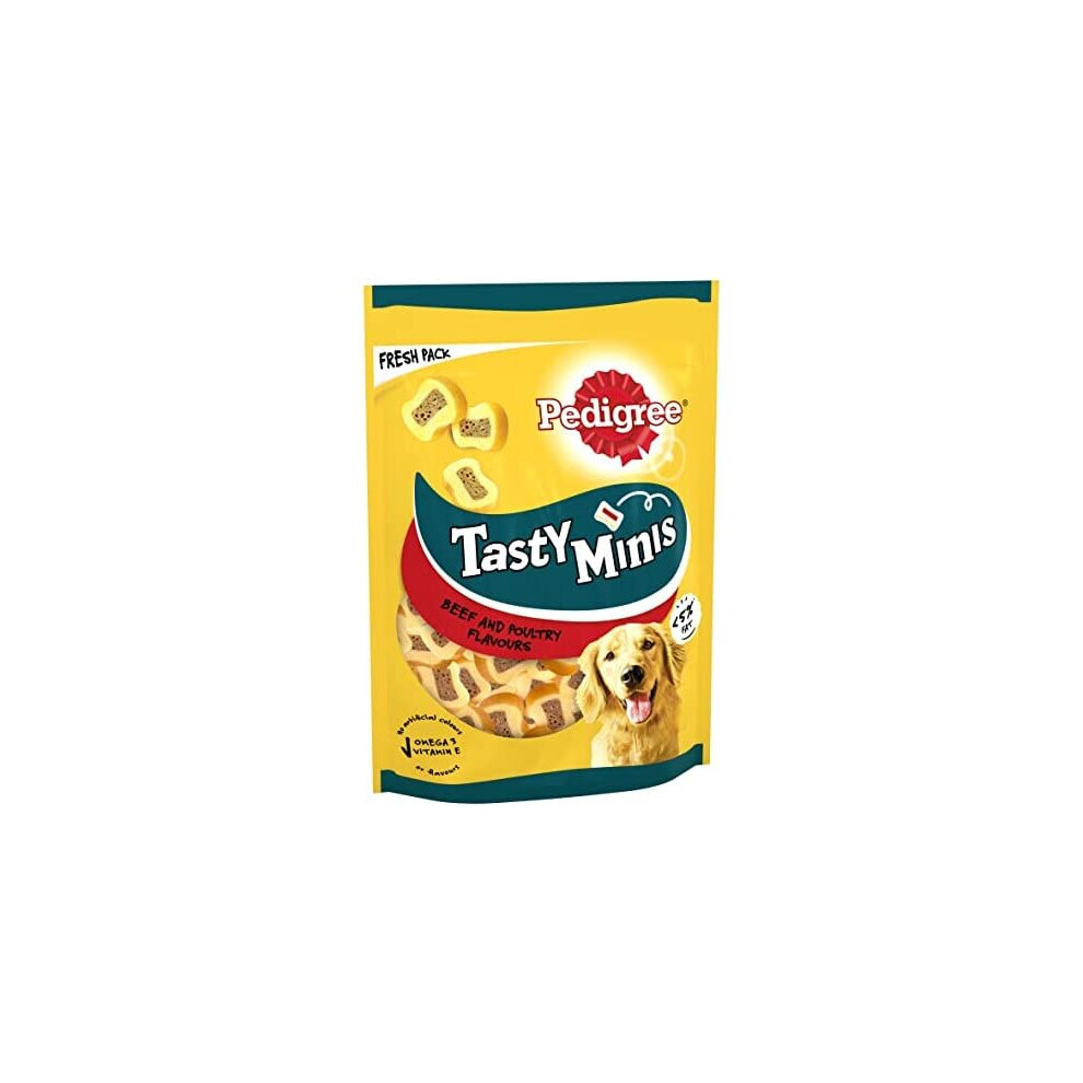 Pedigree Tasty Bites - Dog Treats Chewy Slices With Beef 155G (Pack Of 8)