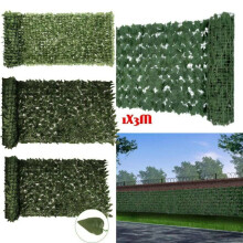 (B (1*3M)) Faux Ivy Leaf Artificial Hedge Fence Privacy Screening Garden Wall Cover