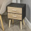 URBN Living (Black) White Black Two Draw Wooden Bedside  Table Stand 3