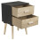 URBN Living (Black) White Black Two Draw Wooden Bedside  Table Stand 4
