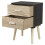 URBN Living (Black) White Black Two Draw Wooden Bedside  Table Stand 9