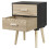 URBN Living (Black) White Black Two Draw Wooden Bedside  Table Stand 6
