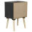 URBN Living (Black) White Black Two Draw Wooden Bedside  Table Stand 11
