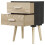 URBN Living (Black) White Black Two Draw Wooden Bedside  Table Stand 7