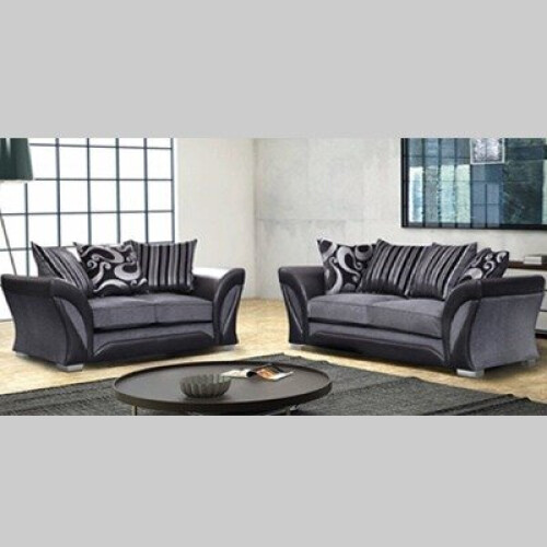 MN Furniture (Black and Grey , 3+2 Seater) Tyson 3+2 Sofa Set & Corner Comfortable Sofa