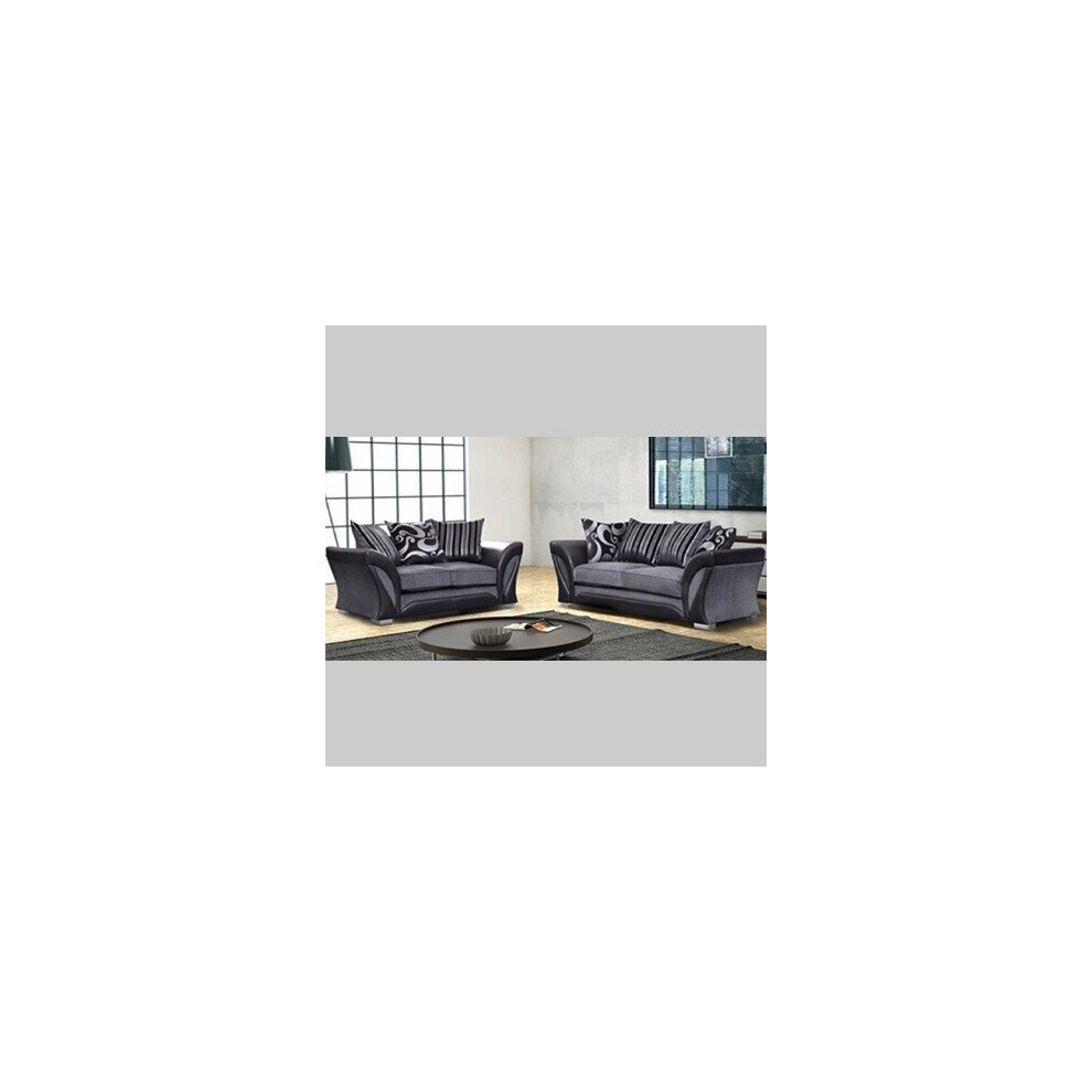 (Black and Grey , 3+2 Seater) Tyson Corner/3+2 Seater Luxurious Comfortable Sofa