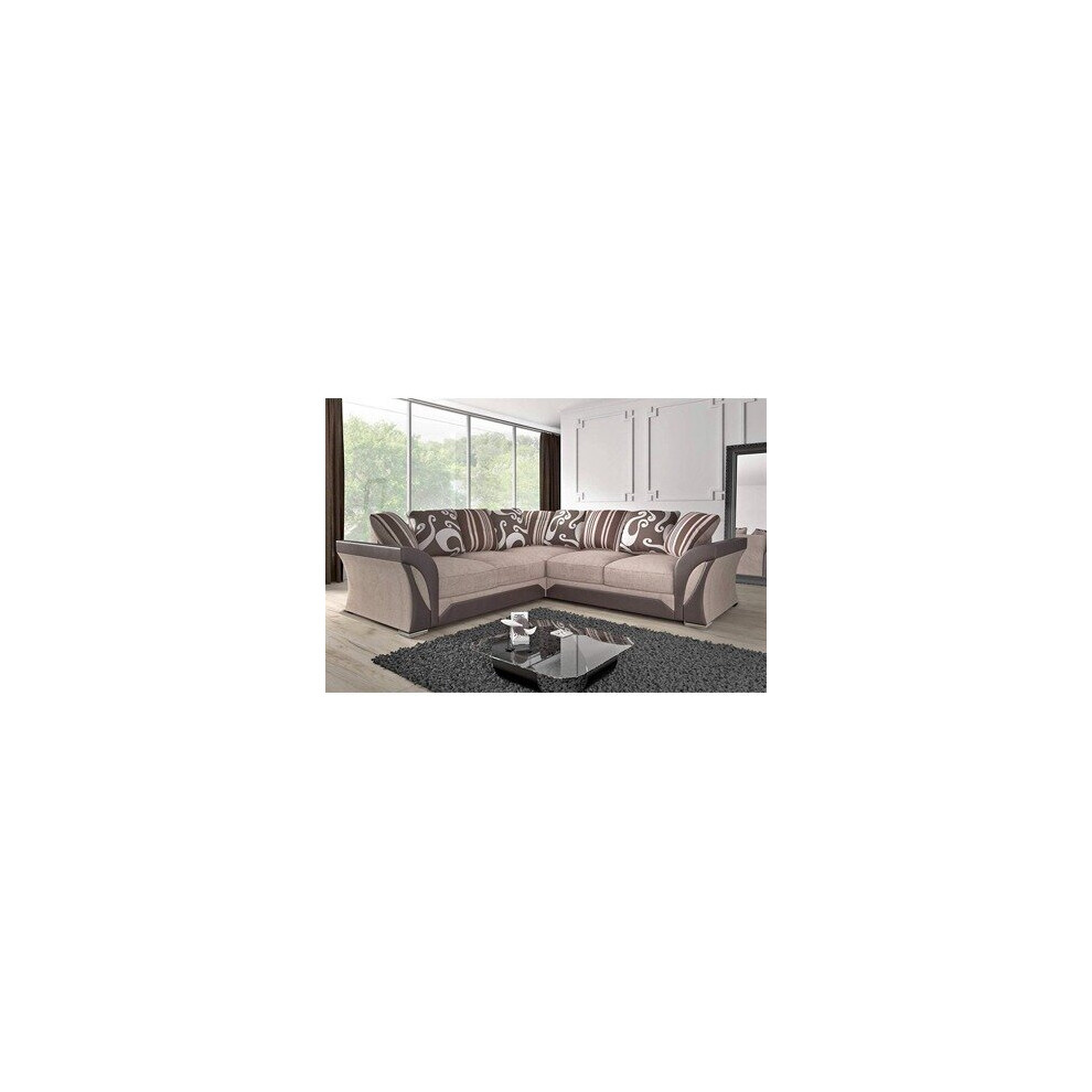 (Beige and Brown, Corner ) Tyson Corner/3+2 Seater Luxurious Comfortable Sofa