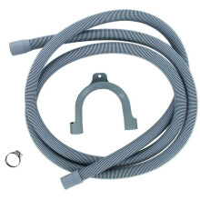 Washing Machine Drain Hose 2.5 Meter Water Empty Pipe 19mm & 22mm Ends & Clips
