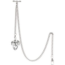 TREEWETO Men's Albert Chain Pocket Watch Curb Link Key Chain 2 Hooks with Antique Dragon Pendant Design Charm Fob T Bar