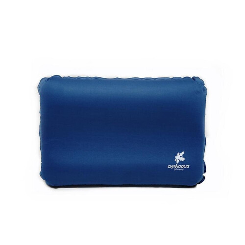 (Blue) Portable Automatic Inflatable High Elastic 3d Pillow For Outdoor Camping Sleeping