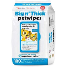 Petkin Petwipes, 100 Wipes – Big 'n Thick Extra Large Pet Wipes for Dogs and Cats – Cleans Face, Ears, Body and Eye Area – Super Convenient,