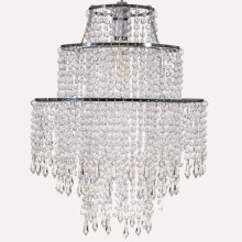 Giggi 3-Tier Clear Chandelier Light Shade | Lamp Shade for Pendant Light Ceiling Light Shade Acrylic Crystal Chandelier Easy Fit Lampshades for