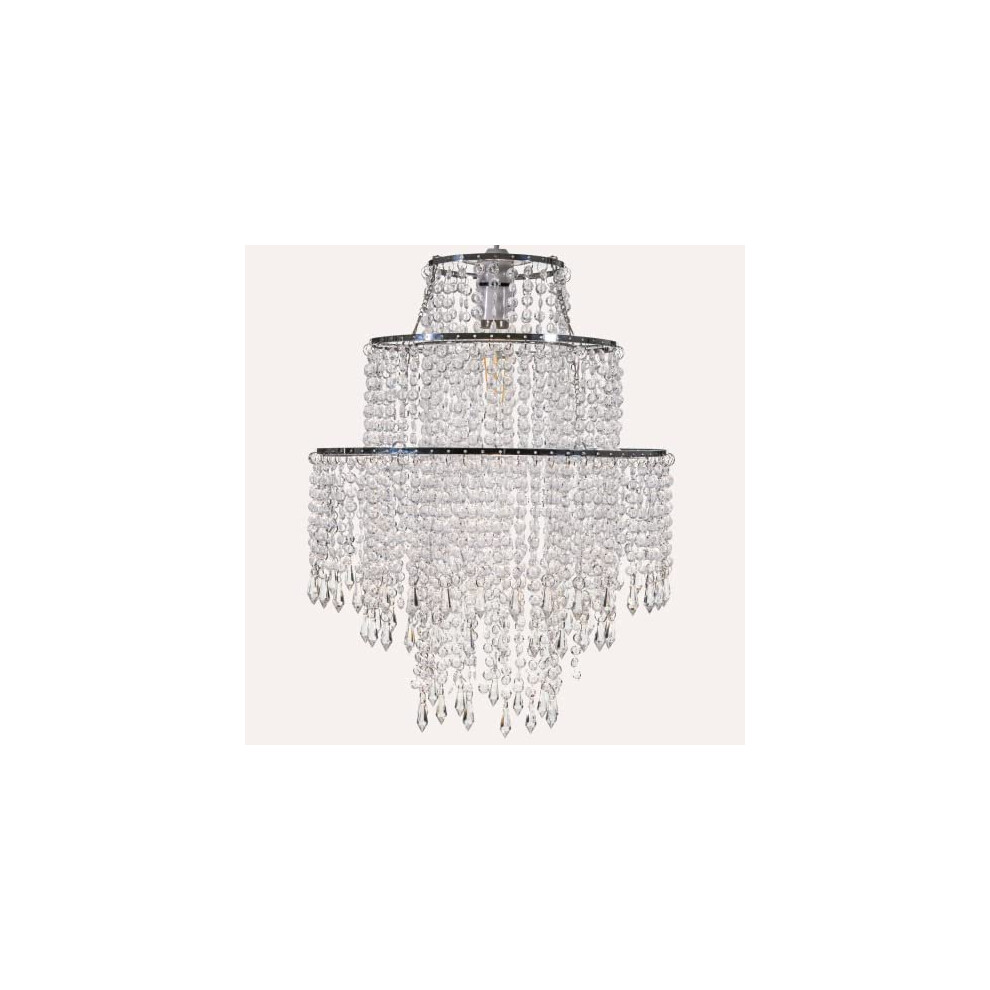 Giggi 3-Tier Clear Chandelier Light Shade | Lamp Shade for Pendant Light Ceiling Light Shade Acrylic Crystal Chandelier Easy Fit Lampshades for