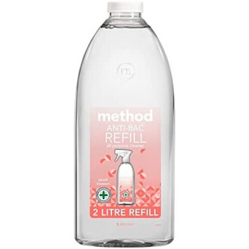 Method Method Antibacterial Spray Refill, All Purpose Cleaner, Peach Blossom, 2 L