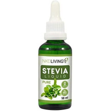 NKD Living Pure Stevia Liquid Drops 50ml - Pure Stevia, Unflavoured - with glass dropper (Other flavors also available: Vanilla, Caramel, Chocolate)