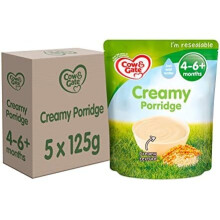Cow & Gate Creamy Porridge Baby Food Cereal, 4-6+ Months, 125g (Pack of 5)