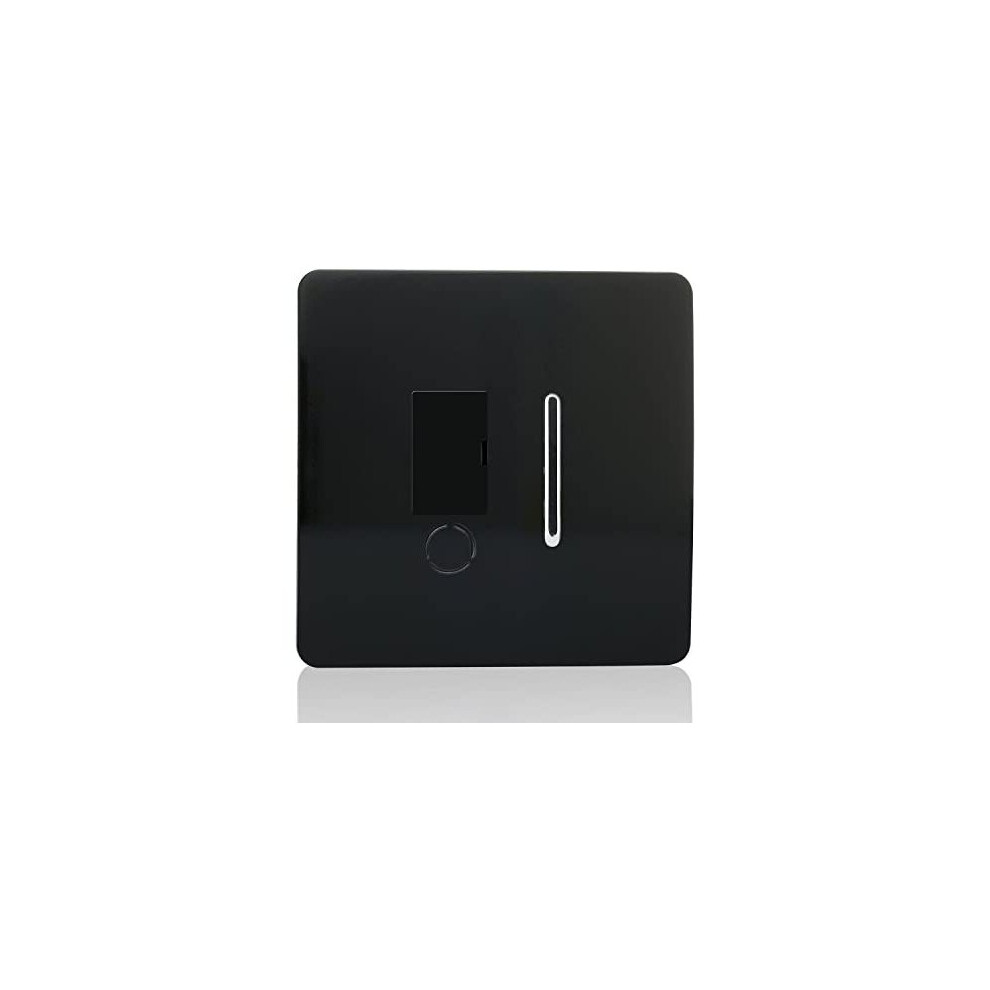 Trendi Switch ART-FSBL Trendi Artistic Modern Glossy Tactile Fused Spur Switch - Gloss Black