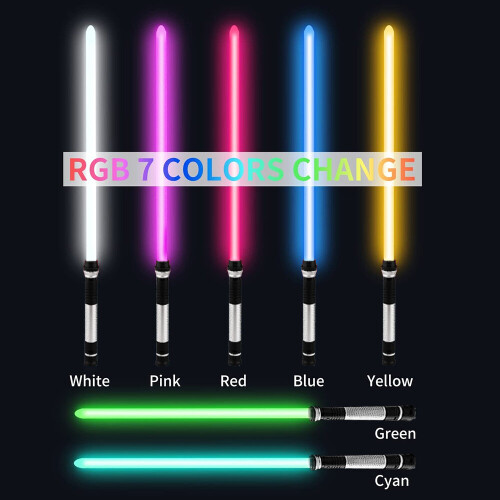 LED Light Saber 2 Pack, 7 Color Changing Light Up Sword with Sound 2