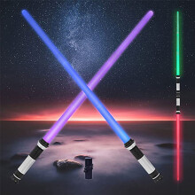LED Light Saber 2 Pack, 7 Color Changing Light Up Sword with Sound